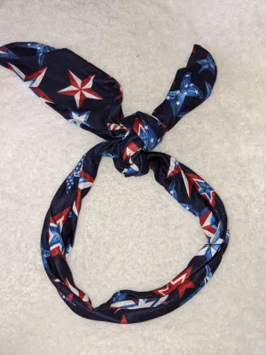 Independence Day White Red Stars Fabric Hairband