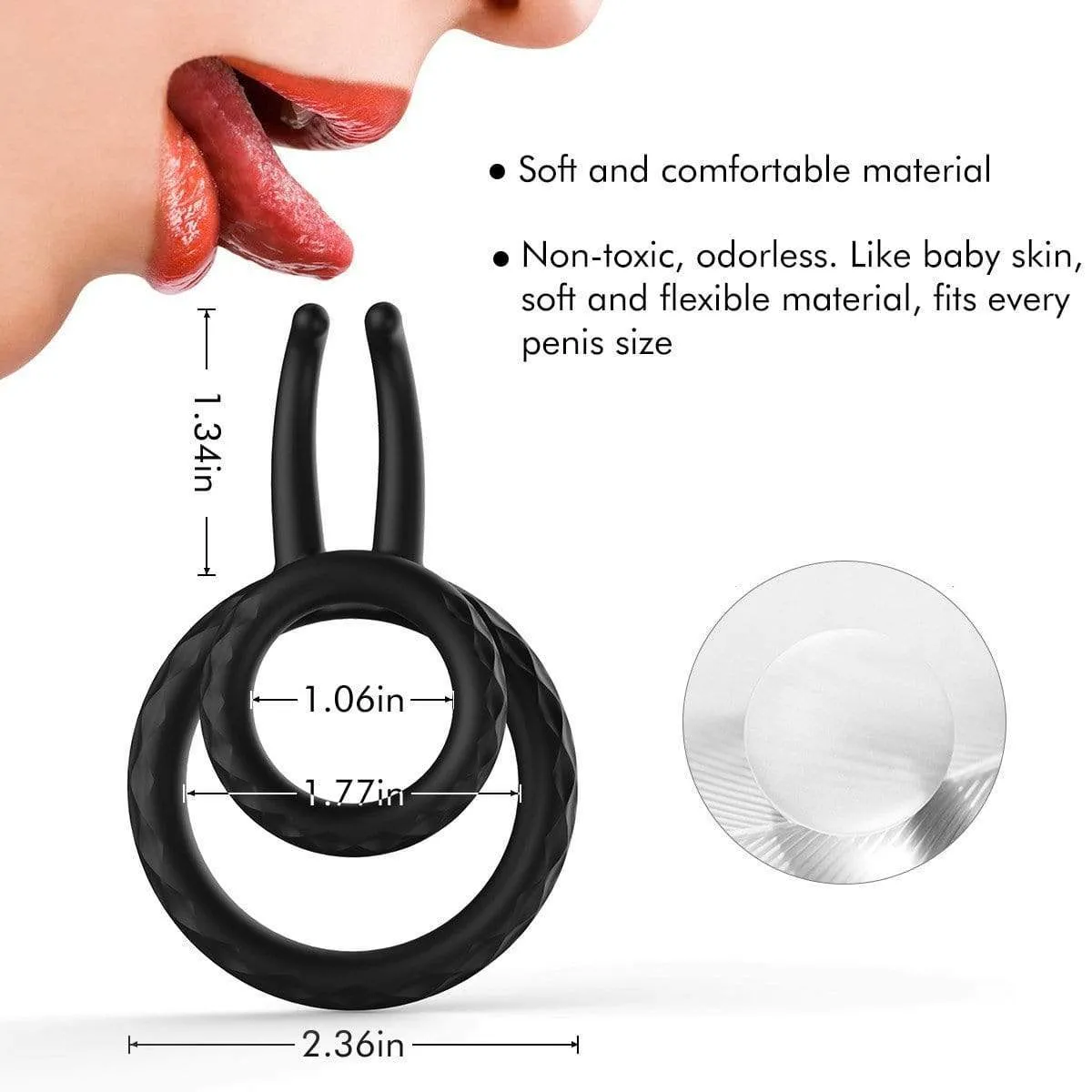 Jazzy | Dual Penis Silicone Multiple Combinations Testicle Ring