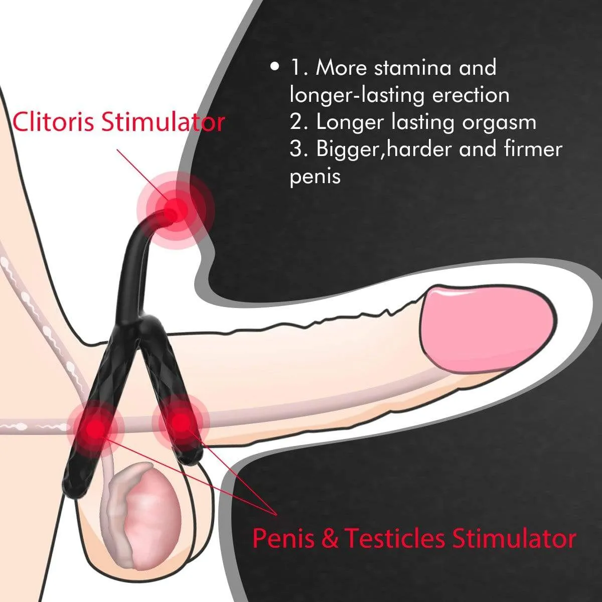 Jazzy | Dual Penis Silicone Multiple Combinations Testicle Ring
