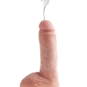 King Cock Squirting 8 Inch Dildo with Balls - Vanilla