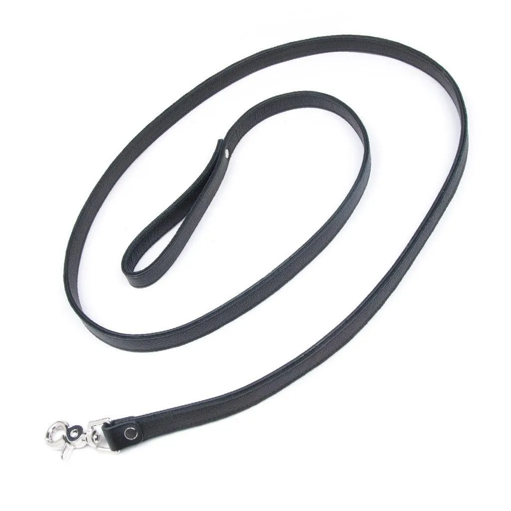 Leather Leash. Black. 6'