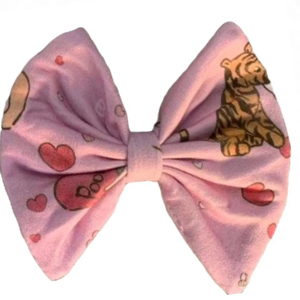 Love Little Bear Pink Fabric Hair Bow *