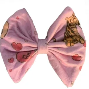 Love Little Bear Pink Fabric Hair Bow *
