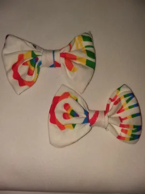 Love Wins Fabric Hair Bow 2pc Set