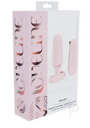 Loveline Velvet Plug Remote Pink