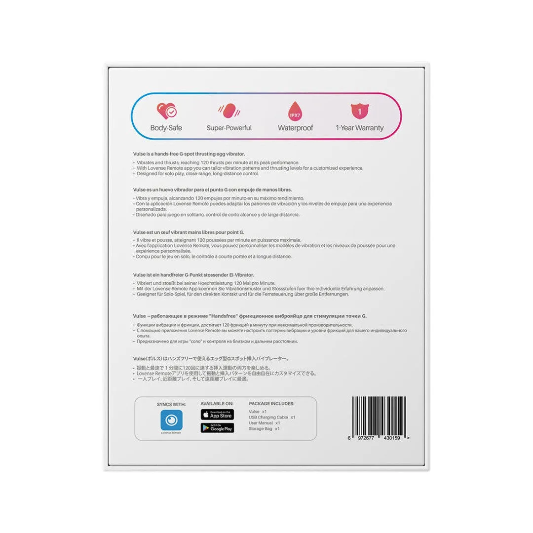 Lovense Vulse App-Controlled Hands-Free Thrusting and Vibrating Egg