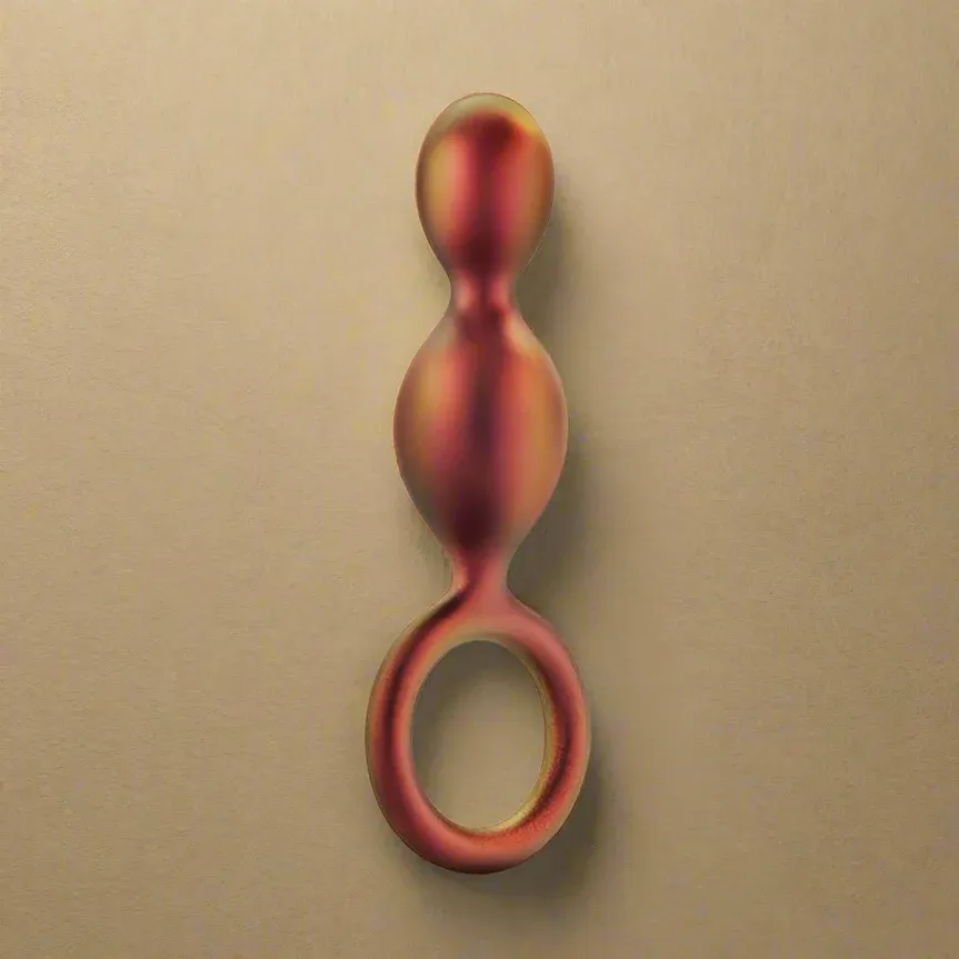 Matrix Soft Silicone Duo Anal Beads with Finger Loop