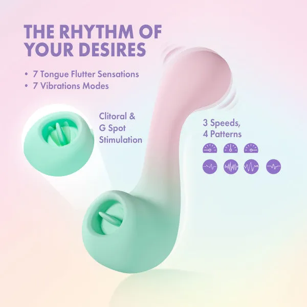 Melody Double Ended Licking Tongue & G-Spot Vibrator
