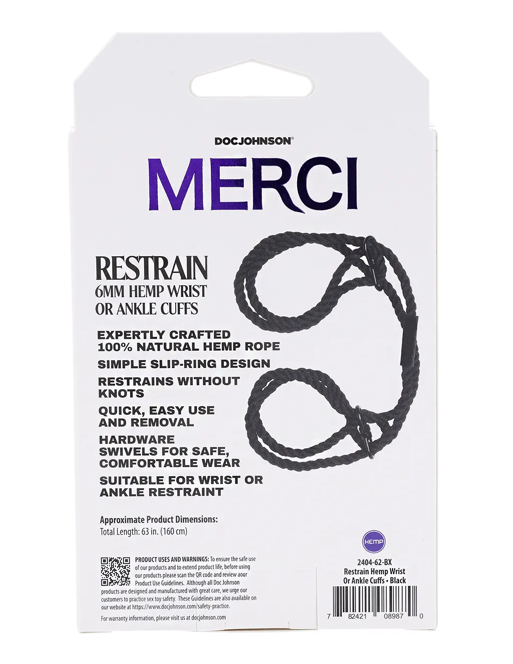 Merci Restrain 6mm Hemp Cuffs