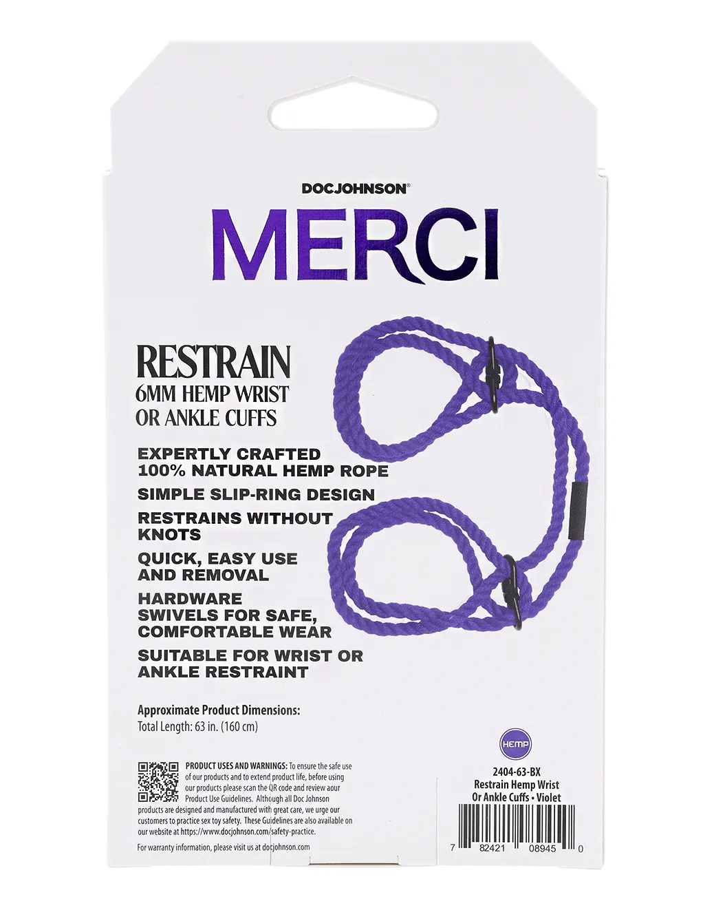 Merci Restrain 6mm Hemp Cuffs