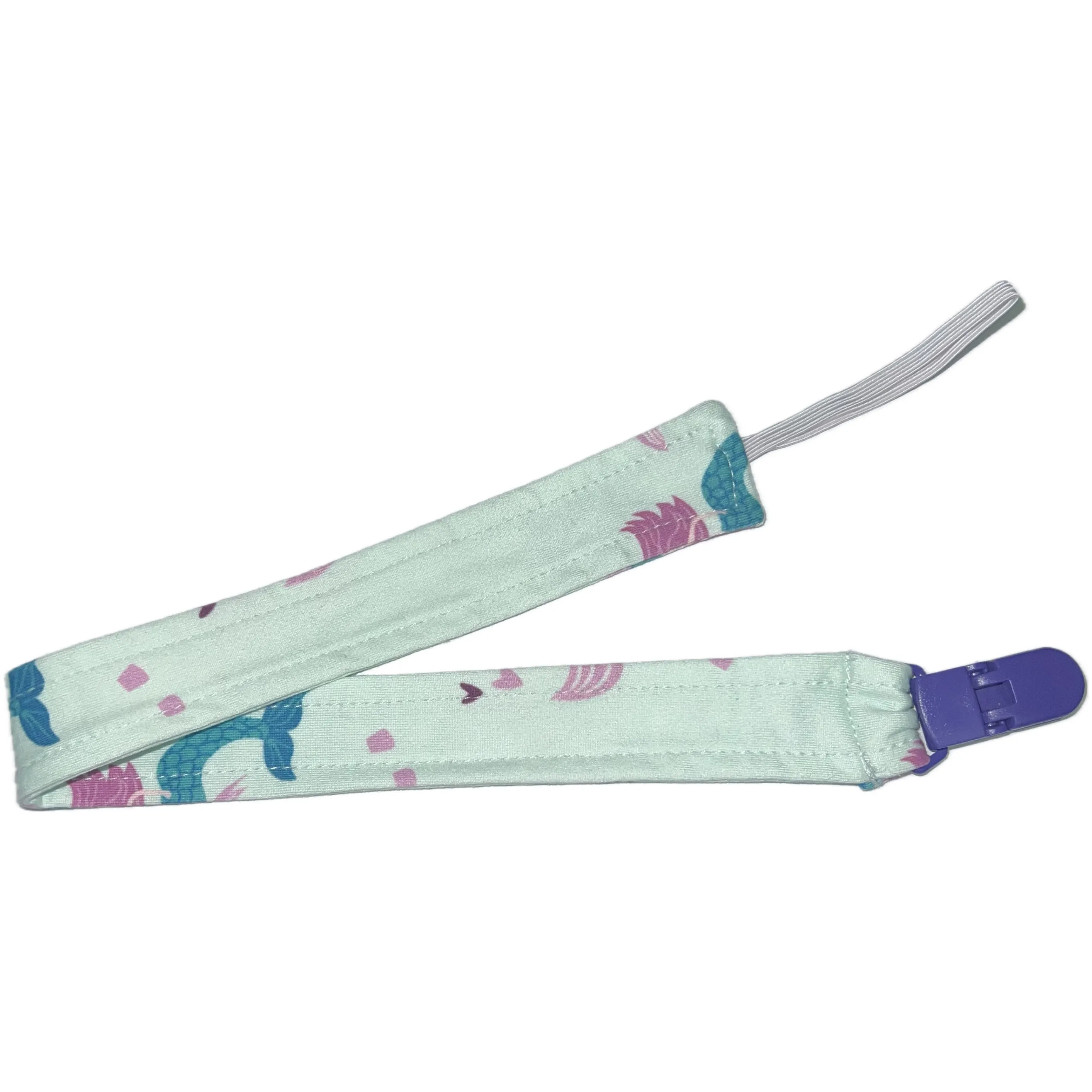 Mermaids & Rainbows Fabric Pacifier Clips