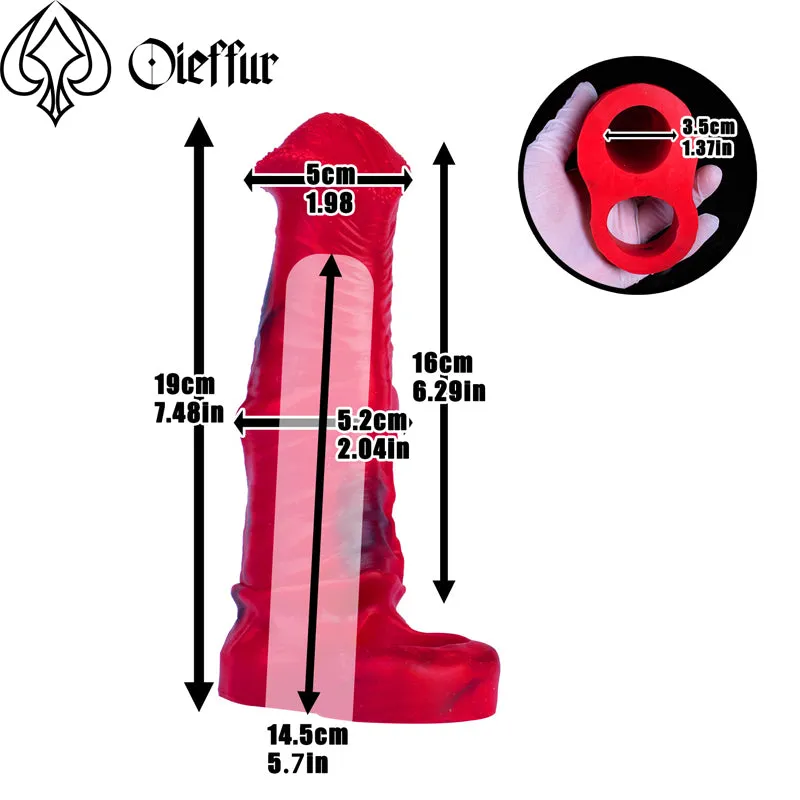 Monsterdildo Cock Sleeve Penis Ring Entender - Silicone Prolonged Condom Prostate Massager
