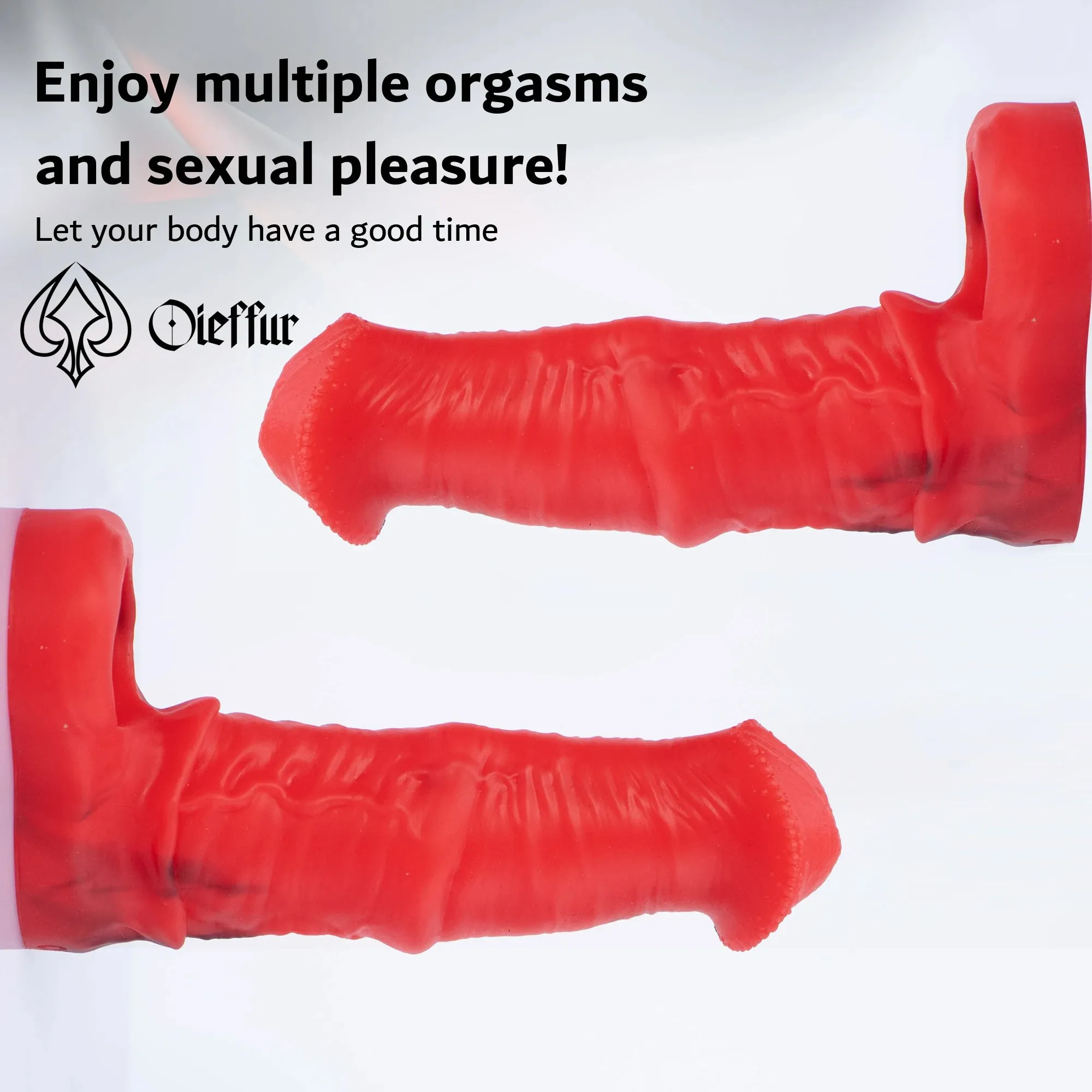 Monsterdildo Cock Sleeve Penis Ring Entender - Silicone Prolonged Condom Prostate Massager