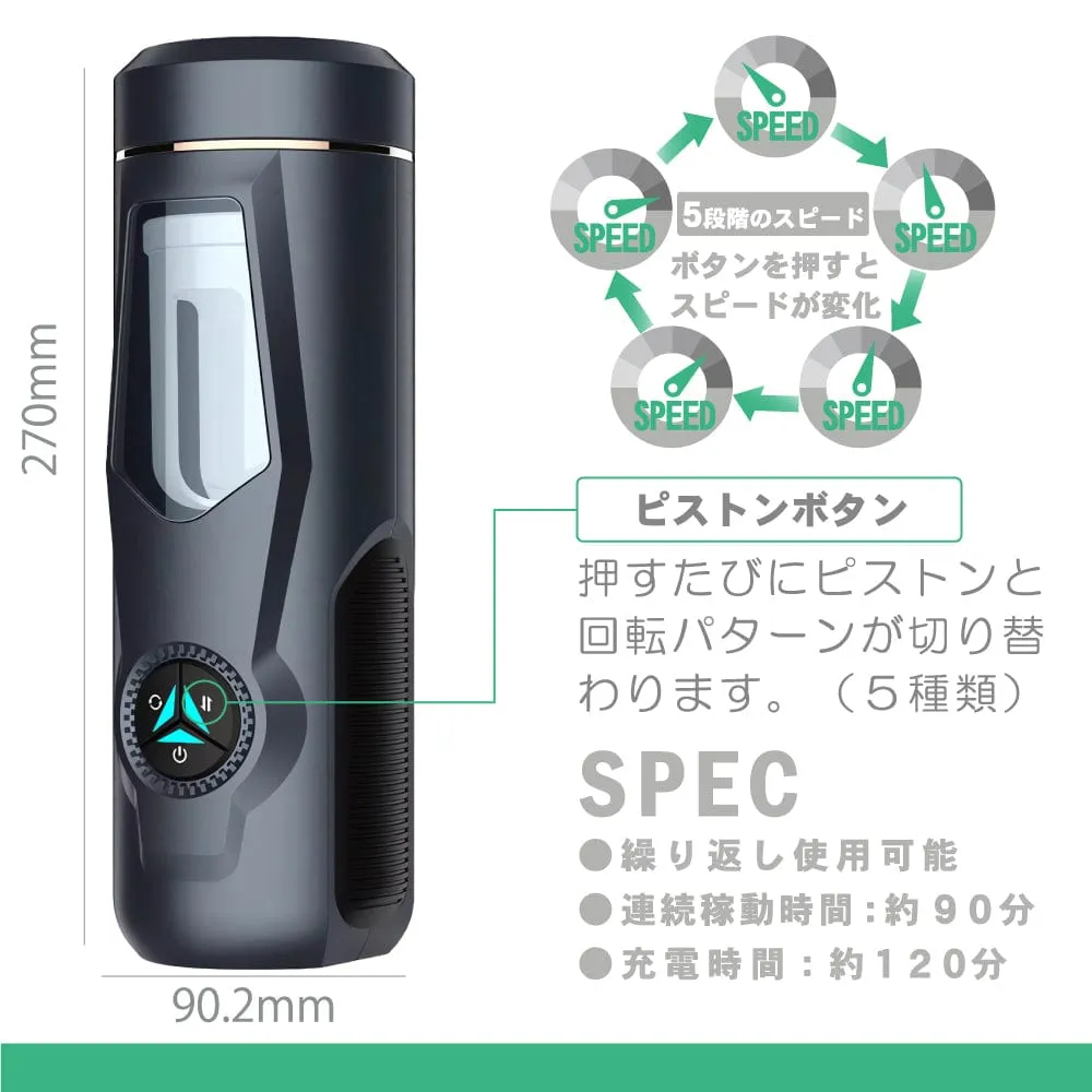 Motlab - RORA Rotate Operate Revel Action Automatic Stroker Masturbator (Black)