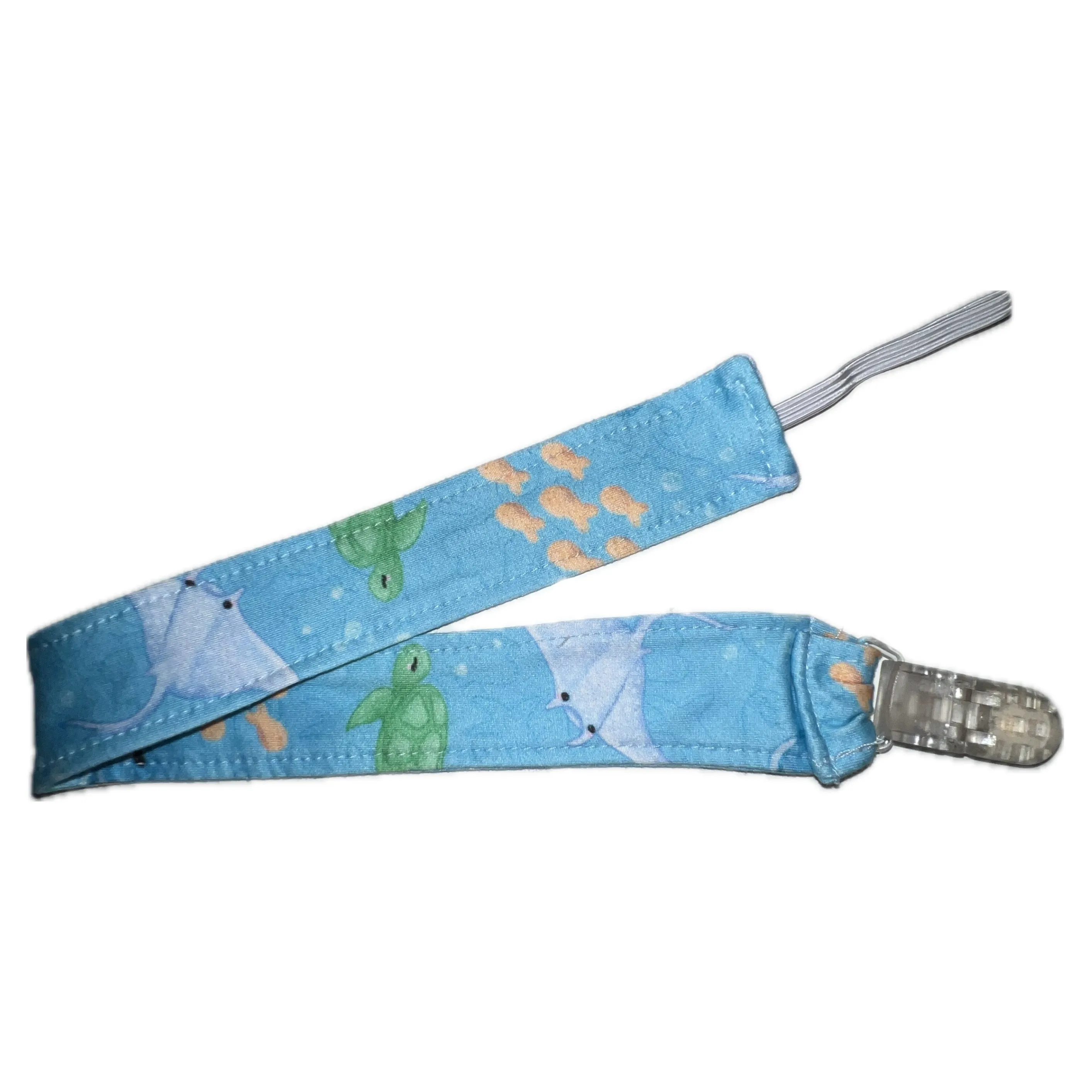 Ocean Wonders Fabric Pacifier Clips