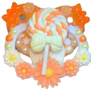 Orange Sweets Hand Crafted Deluxe Pacifier
