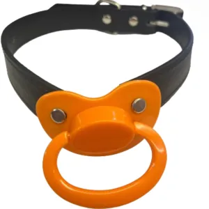 Pacifier Gag ABDL Adult Black & Orange