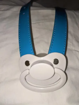 Pacifier Gag ABDL Adult Pacifier Gag Blue & White