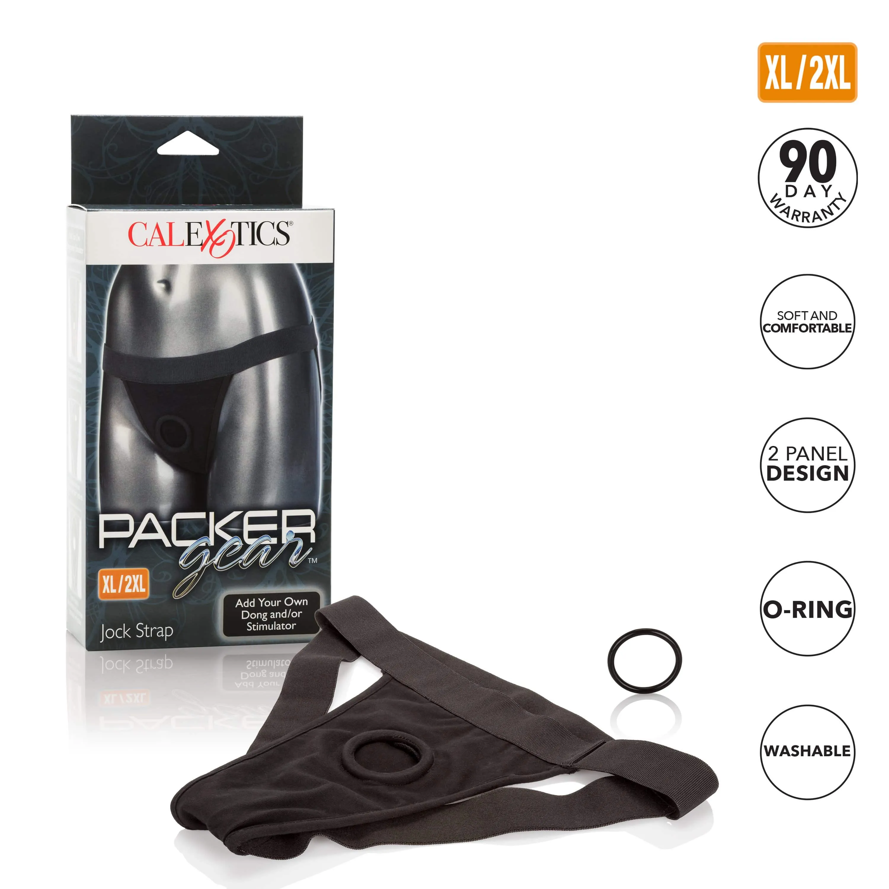 Packer Gear Black Plus Size Jock Strap Packing Harness Size XL - 2X