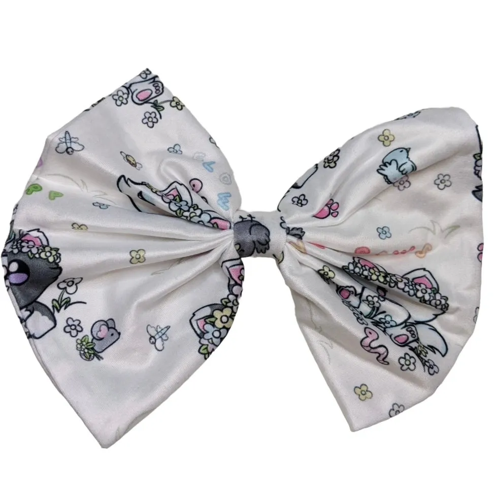 Princess Kitty Springtime Fabric Hair Bow ^