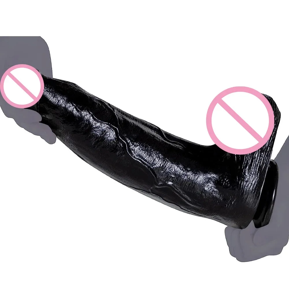 Realistic Black Dildo Butt Plug - Huge Silicone Anal Dildo Suction Cup Sex Toys