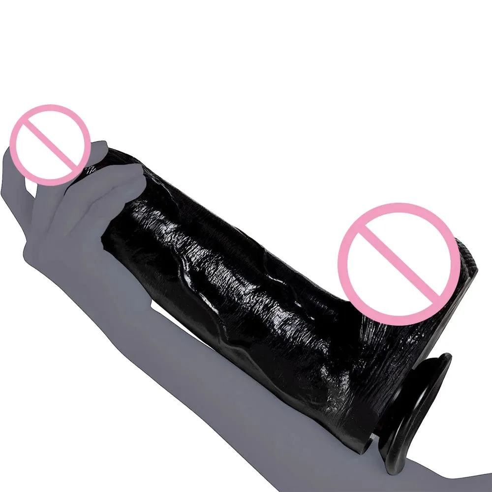 Realistic Black Dildo Butt Plug - Huge Silicone Anal Dildo Suction Cup Sex Toys
