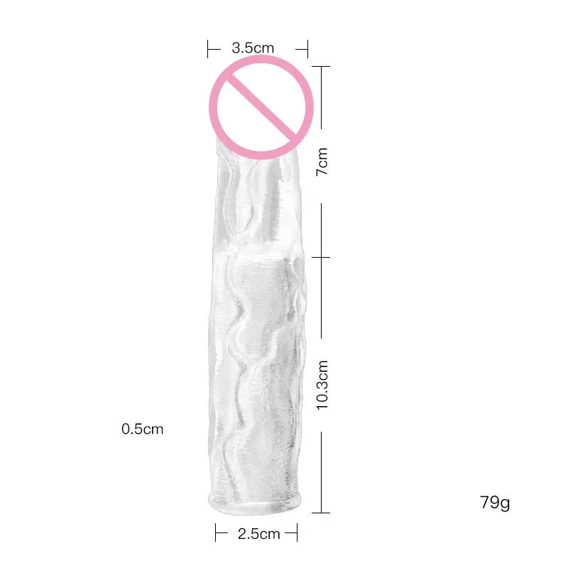 Realistic Dildo Cock Sleeve Male Sex Toys - Condom Penis Extender Vagnia Anal Stimulator