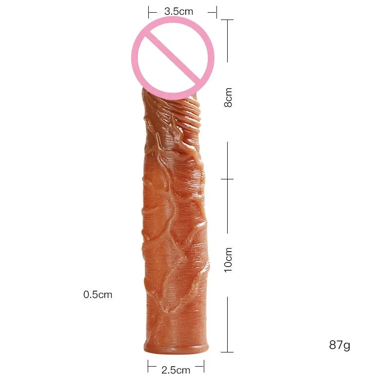 Realistic Dildo Cock Sleeve Male Sex Toys - Condom Penis Extender Vagnia Anal Stimulator