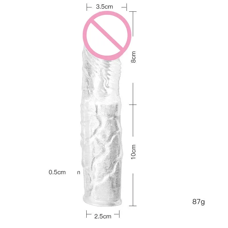 Realistic Dildo Cock Sleeve Male Sex Toys - Condom Penis Extender Vagnia Anal Stimulator