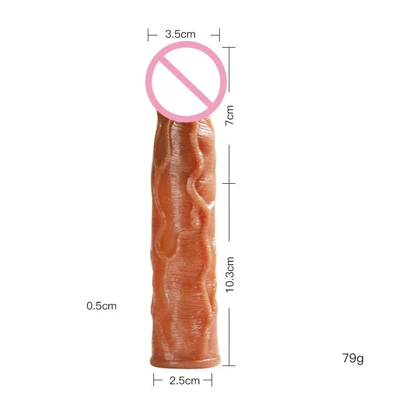 Realistic Dildo Cock Sleeve Male Sex Toys - Condom Penis Extender Vagnia Anal Stimulator