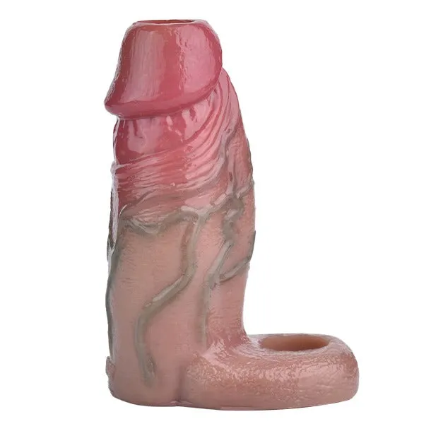 Realistic Girthy Cock Sleeve - Penis Ring Delay Ejaculation Enlarger Sex Toy for Men
