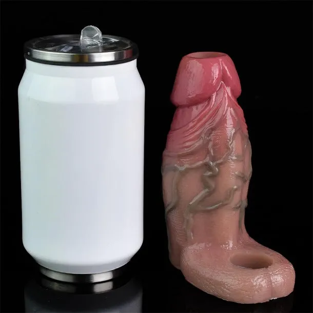 Realistic Girthy Cock Sleeve - Penis Ring Delay Ejaculation Enlarger Sex Toy for Men