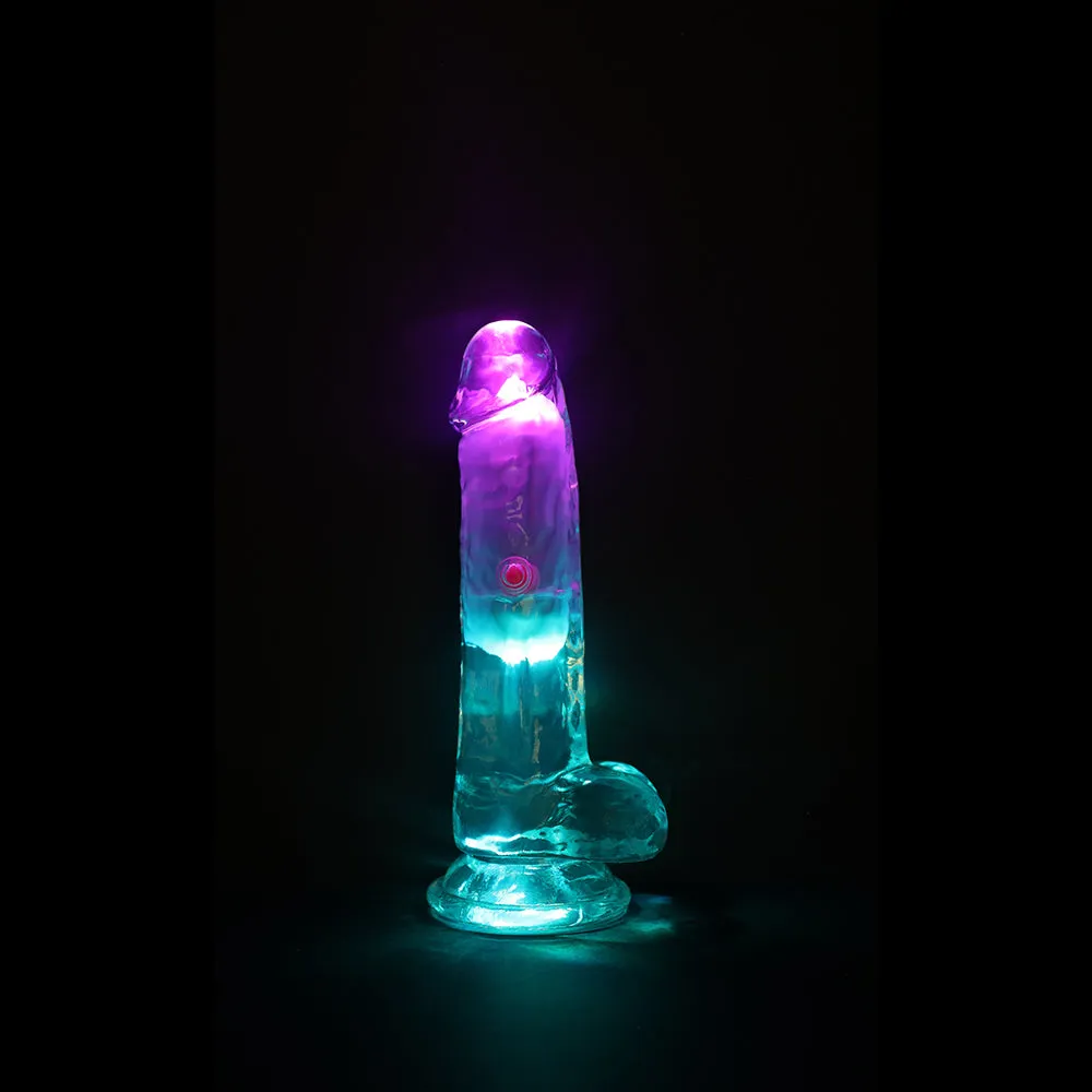 RealRock Wireless Rechargeable Remote Control Vibrating 6 in. Dildo with Balls Clear