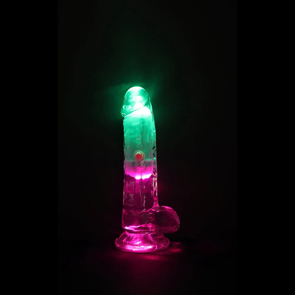RealRock Wireless Rechargeable Remote Control Vibrating 6 in. Dildo with Balls Clear