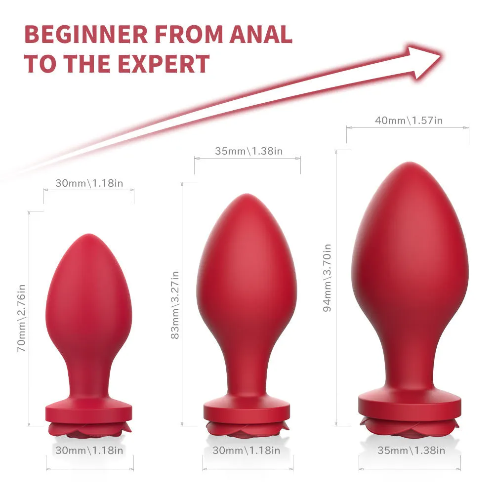 Rose Shape Silicone Anal Plug - Vibrating Butt Plug Female Sex Toy