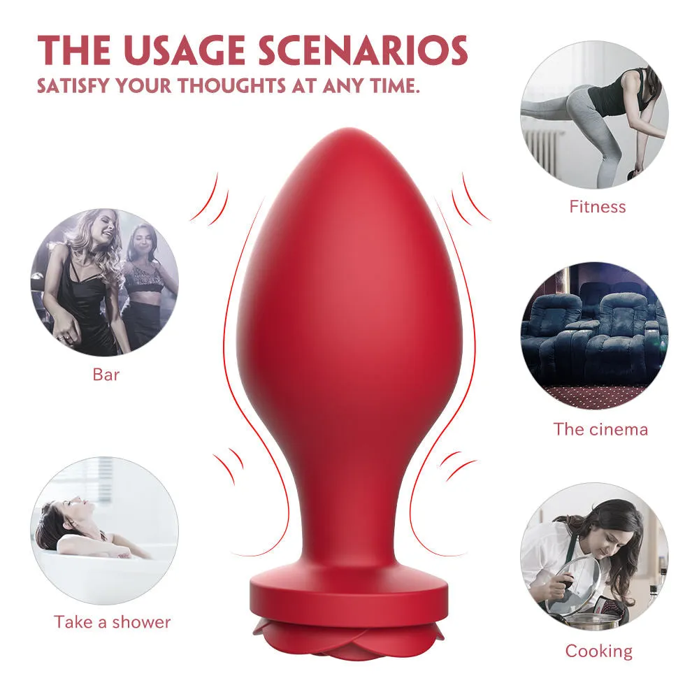 Rose Shape Silicone Anal Plug - Vibrating Butt Plug Female Sex Toy