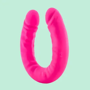 Ruse 18 inch Silicone Slim Double Dildo - Hot Pink