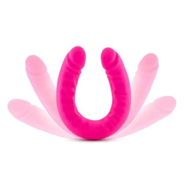 Ruse 18 inch Silicone Slim Double Dildo - Hot Pink