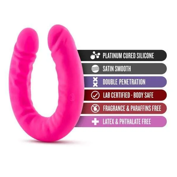 Ruse 18 inch Silicone Slim Double Dildo - Hot Pink
