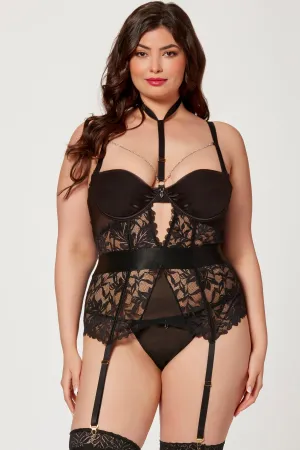Satin & Lace Quarter Cup Bustier
