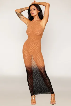 Seamless Zebra Knit Ombré Gown