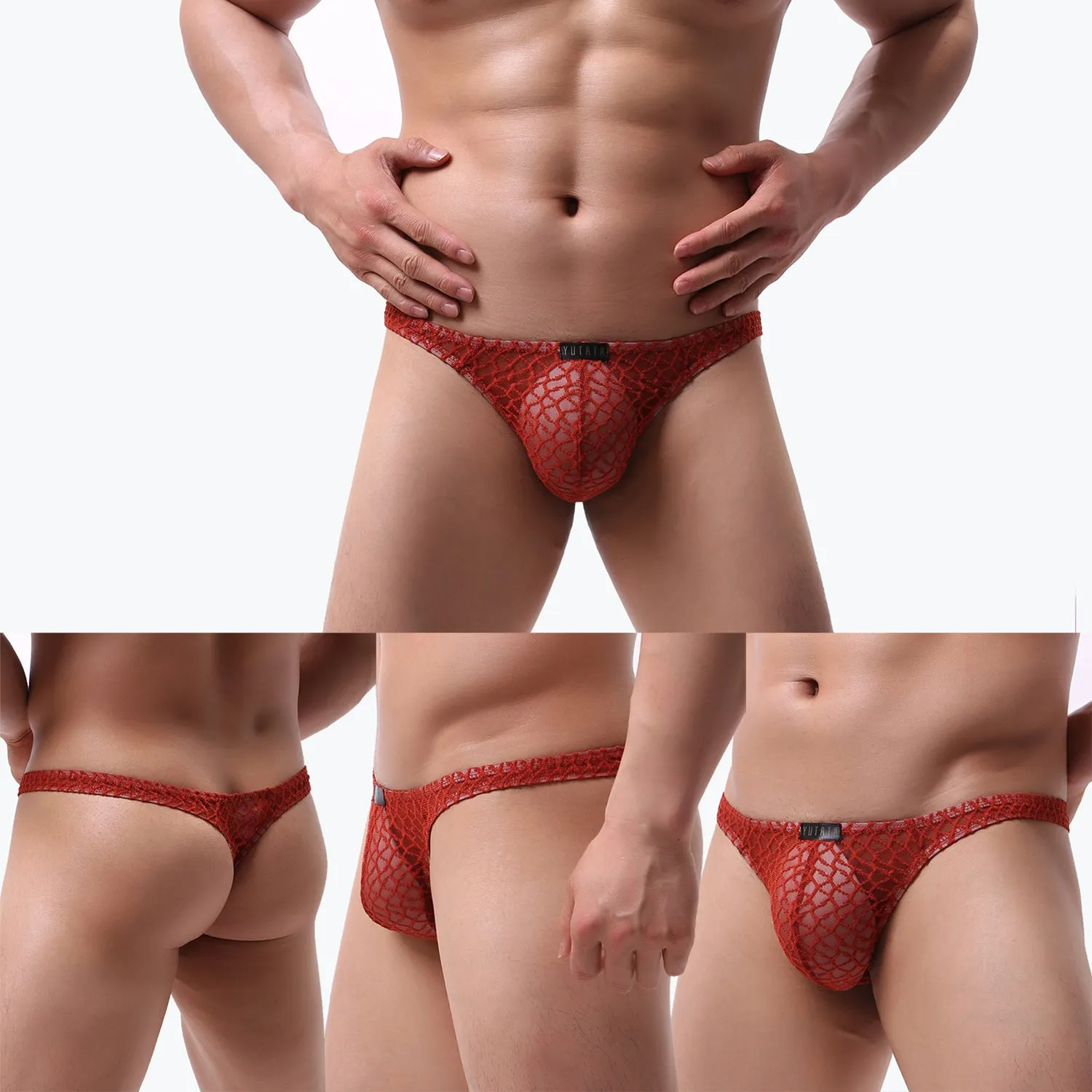 Sexy Sheer Lace Men's Thong T-backB180
