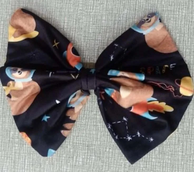Sloths in Space Fabric Hair Bow ^