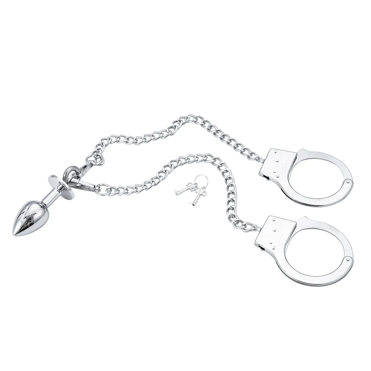 Small Anal Plugs Handcuffs Chain Ring Hanging Pull