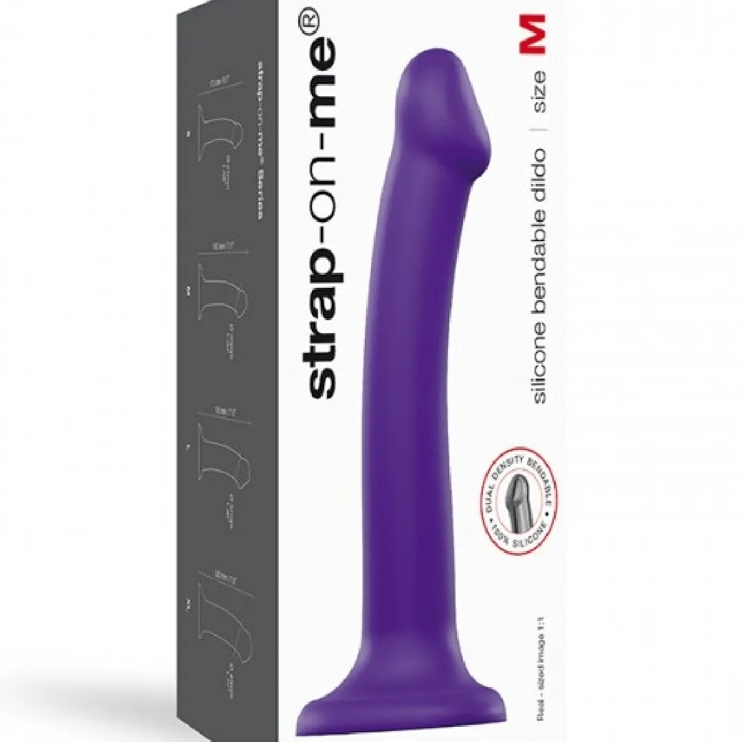 Strap-On-Me Semi-Realistic Medium Silicone Dildo - Purple