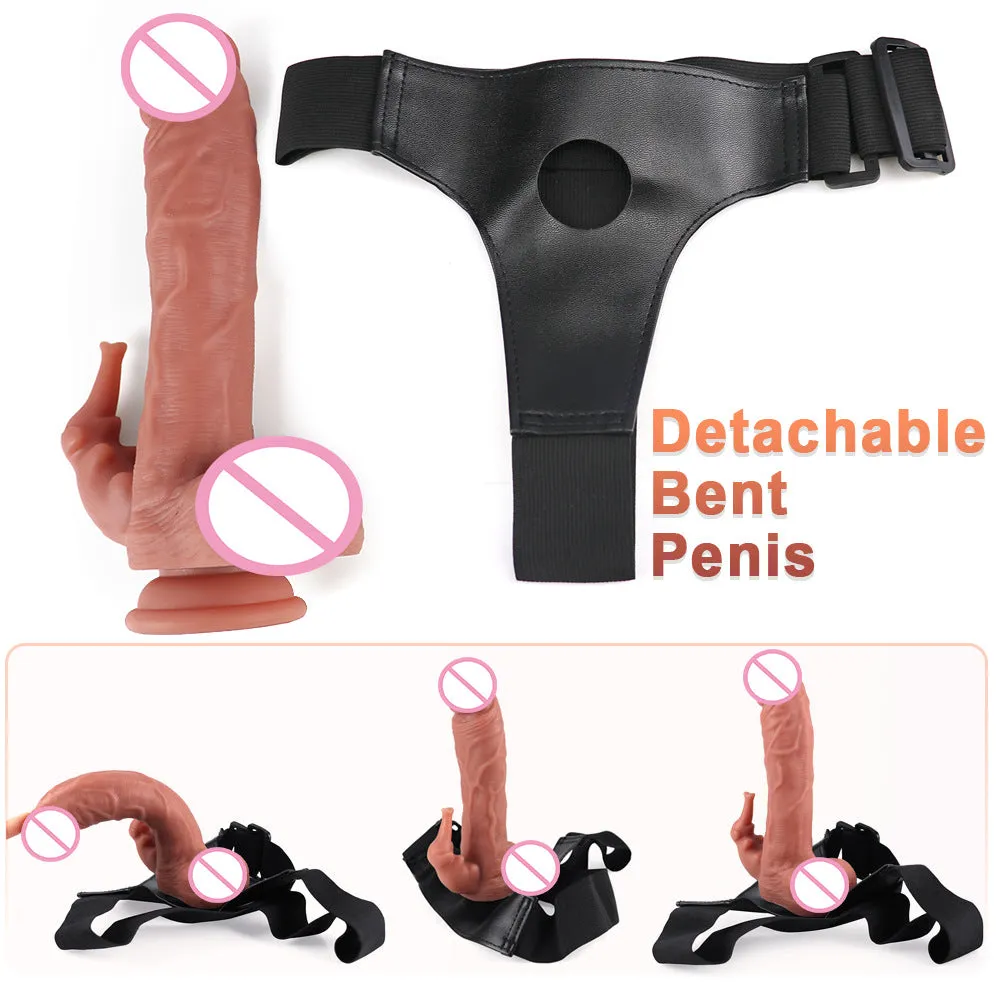 Strap On Strapless Realistic Dildos - Tougue Licking Vaginal Clit Lesbian Couple Sex Toy