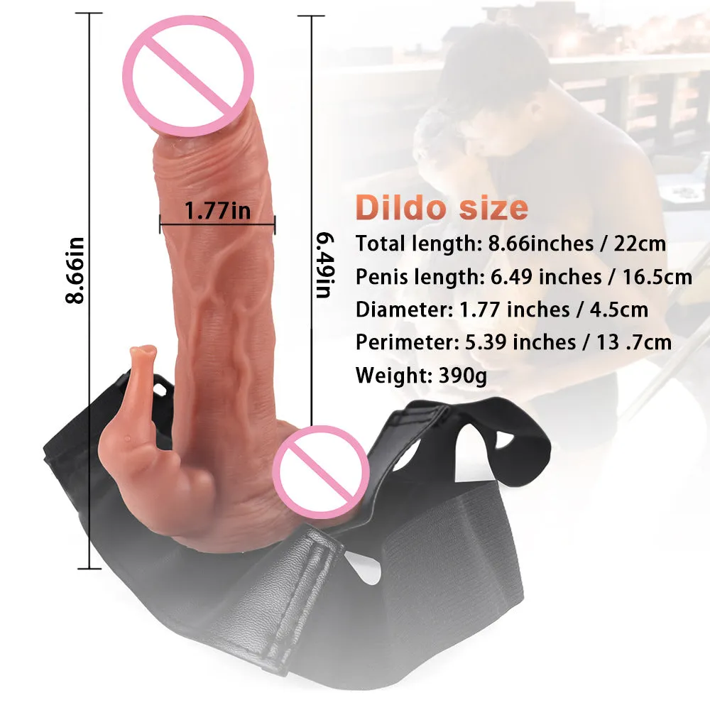 Strap On Strapless Realistic Dildos - Tougue Licking Vaginal Clit Lesbian Couple Sex Toy