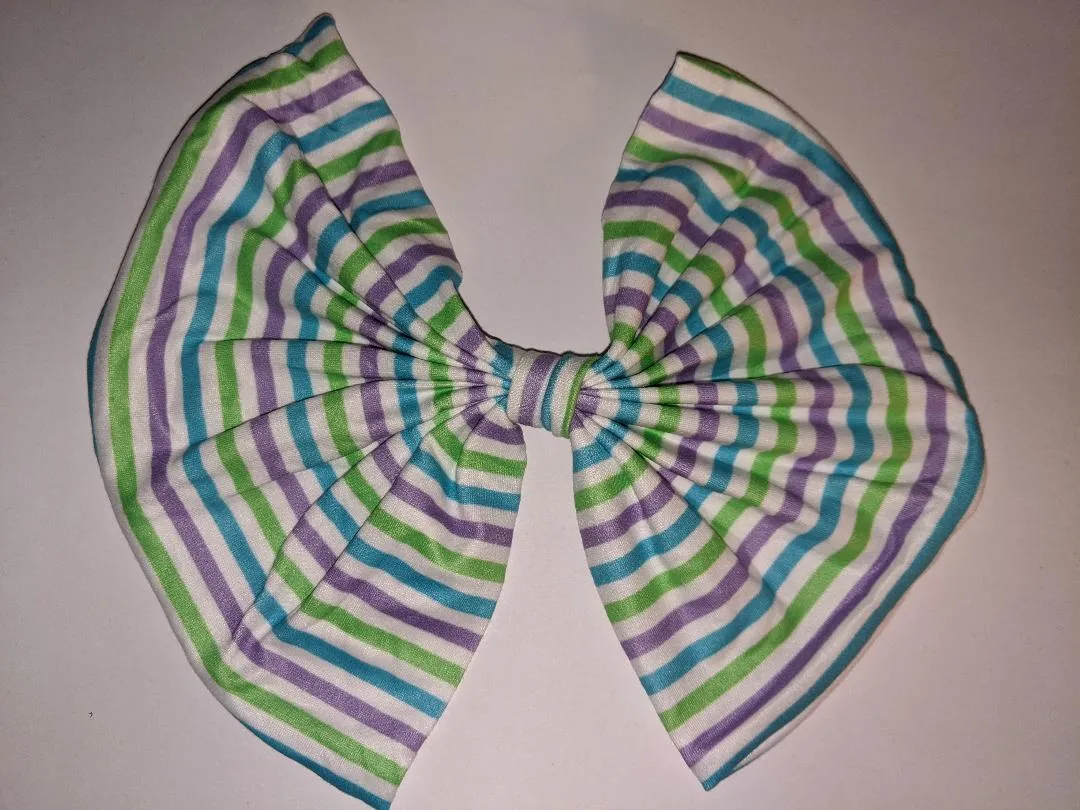 Stripes Fabric Hair Bow *