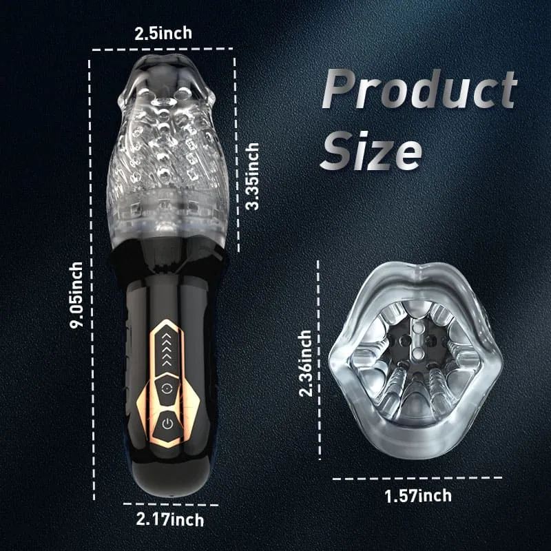 TicklingPaws -Male Rose 5 Spinning 10 Vibrating Modes Automatic Stroker (White)