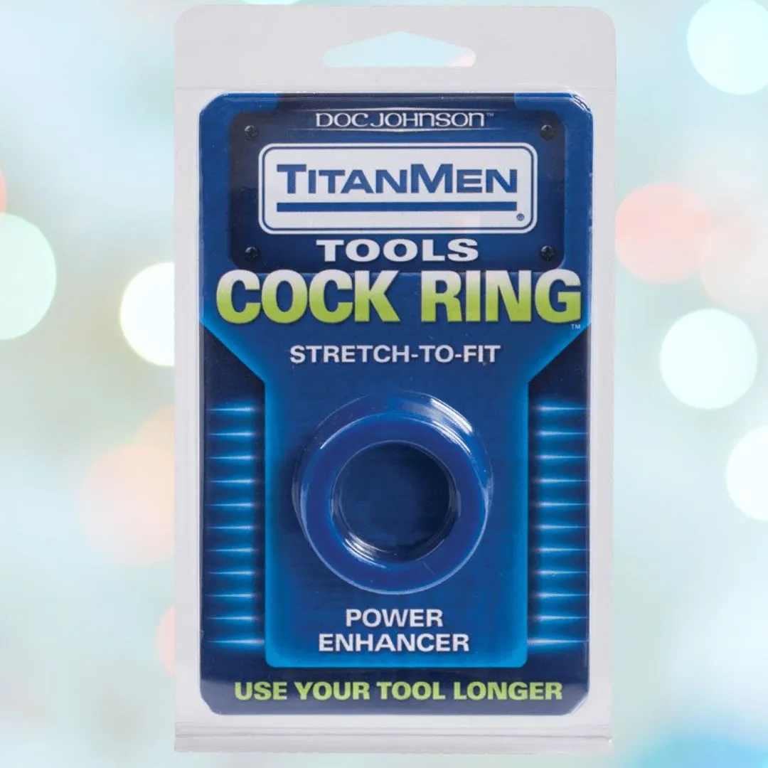 Titanmen Stretch-to-Fit Blue Cock Ring